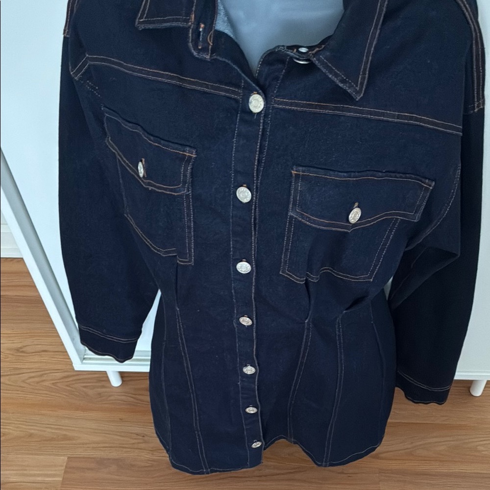 Denim Button-Up Shirt dress